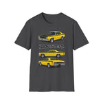Yellow 1973 Duster Classic Car T-Shirt | Vintage Muscle Car Illustration