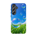 Bubbles Over Grass phone case | Tough Cover