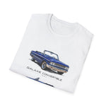 Blue 1963 Galaxie Convertible Illustration T-Shirt | Classic Car Art Tee