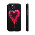 Melting Glitch Heart Neon Phone Case