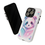 Pastel Panda Phone Case, Glitch Color Block Cover