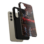 Red FD RX-7 Blossom Alley Tough Phone Case - Rain-Slicked Night