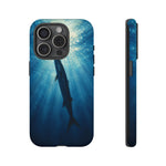 Barracuda Silhouette Phone Case, Sunlit Marine Art Tough Cover