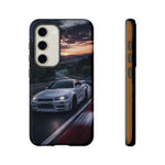 Skyline GT-R R34 White Nurburgring Speed Art Tough Phone Case