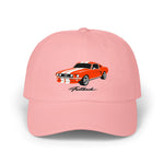 1967 1968 Mustang Fastback Dad Hat Pony Car Cap Adjustable Orange White GT