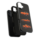 C3 Corvette Art Phone Case Orange, Three-View Vector Cover, Gift