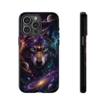 Cosmic Wolf Phone Case, Galaxy Nebula Portrait Tough Cover, Gift