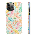 Watercolor Flip Flops pattern Tough Case | Beach Shells Phone Cover
