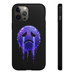 Glitch Sad Face Phone Case, Anime Melt Static Tough Cover