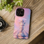Praying Cherub Statue halo Vaporwave Aesthetic phone case