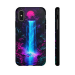 Neon Waterfall Jungle Night Vaporwave Art Tough Phone Case