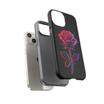 Glitch Rose Neon Phone Case Vaporwave Tough Cover
