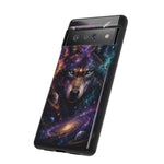 Cosmic Wolf Phone Case, Galaxy Nebula Portrait Tough Cover, Gift