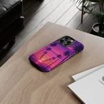 Retrowave Aesthetic Sunset Palm Trees phone case