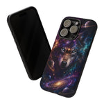 Cosmic Wolf Phone Case, Galaxy Nebula Portrait Tough Cover, Gift
