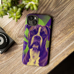 Boxer Halftone Portrait Tough Phone Case - Green and Violet