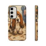 Guilty Basset Hound Phone Case, Muddy Watercolor Art Cover