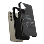 Black 1957 Chevy Bel Air Chrome Front Tough Phone Case for Classic Car Fans