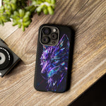Holographic Wolf Phone Case, Fractured Prism Iridescent Cover