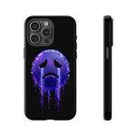 Glitch Sad Face Phone Case, Anime Melt Static Tough Cover