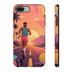 Retro Runner Sunset phone case | 80s Vaporwave jogging design