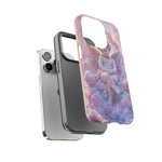 Cherub Cloud Throne Phone Case, Pastel Marble 3D Render Cover