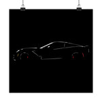 C7 Poster Chevy Sports Car Line Art Wall Print Modern Muscle Garage Deco