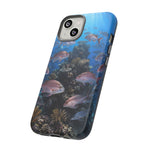 Snapper Reef Phone Case, Sunlit School Ocean Fishing Tough Cover