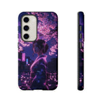 Cherry Blossom Neon Night Vaporwave Art Tough Phone Case