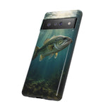 Largemouth Bass Phone Case, Sunlit Underwater Tough Cover, Gift