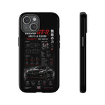 R35 GTR Infographic Phone Case, Black Spec Sheet Tough Cover