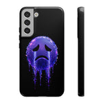 Glitch Sad Face Phone Case, Anime Melt Static Tough Cover