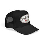 Bella Italia Hat Vintage Cursive Cap – Rose Olive Badge – Italian Diaspora Pride Gift Baseball Hat