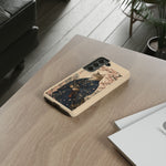 Samurai Cat Phone Case, Cherry Blossom Katana Art Cover