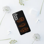 C3 Corvette Line Art Phone Case, Glowing Orange Three-View