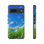 Bubbles Over Grass phone case | Tough Cover