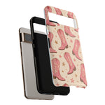 Pink Cowboy Boots phone case | Western pattern | Pastel stars