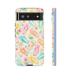 Watercolor Flip Flops pattern Tough Case | Beach Shells Phone Cover