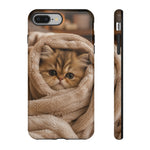 Persian Kitten Burrito Phone Case, Cozy Blanket Portrait Cover