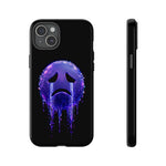 Glitch Sad Face Phone Case, Anime Melt Static Tough Cover