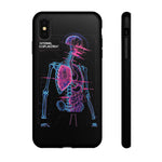 Neon Anatomical Skeleton Phone Case | Internal Displacement Art