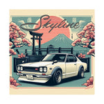 Hakosuka Skyline GT-R Poster JDM Classic Car Mt Fuji Cherry Blossom