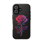 Glitch Rose Neon Phone Case Vaporwave Tough Cover
