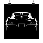 1963 Corvette Split Window Poster Classic Sting Ray Rear View Wall Art
