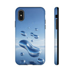 Floating Chrome Water Droplets Phone Case Tough Cover