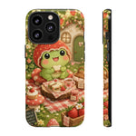 Cute Kawaii Frog Phone Case Strawberry Picnic Tough Cover Gift Art