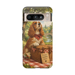 Cocker Spaniel Picnic Scene phone case | vintage dog art