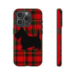 Scottish Terrier Silhouette Plaid Art Tough Phone Case
