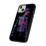 Neon Anatomical Skeleton Phone Case | Internal Displacement Art