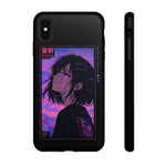 Melancholy Anime Girl Phone Case Vaporwave Tough Case